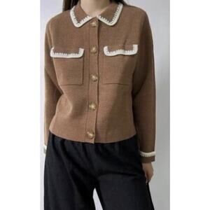 Joie chic preppy Knit Cardigan Jacket – Size M old money capsule wardrobe